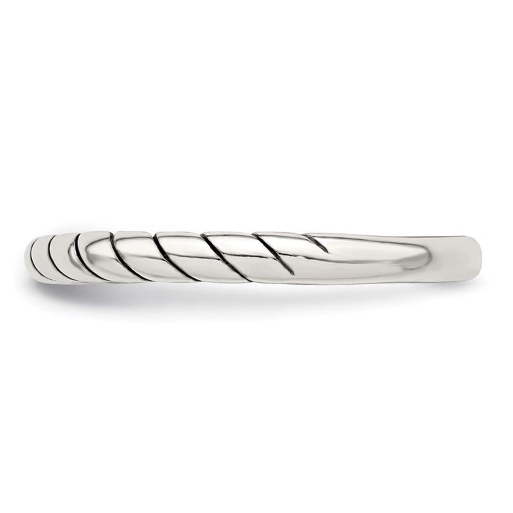 Kazi Luxury Sterling Silver Stackable Twist Ring - image 4